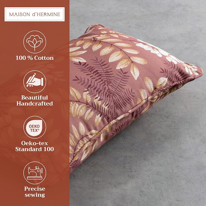 Maison d' Hermine Throw Pillow Covers 100% Cotton (12" x 20" - Pack of 1)