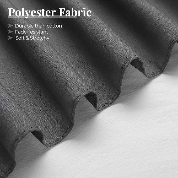 Dark Grey Bed Skirt Queen Size 18" Drop, Elastic Wrap Around Bedskirt | Solid ruffled, Wrap-around/elastic, Wrinkle & Fade resistant, with Adhesive Strips, Gift Packed, Machine Wash/Tumble Dry/Iron