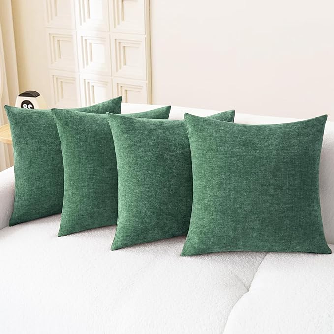 CaliTime Decorative Couch Throw Pillow Covers 18 X 18 Inches Dark Green