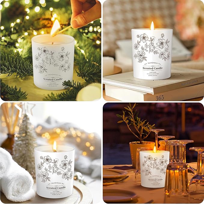 WarmEmbrace Deluxe Scented Candle for Women & Men, Vanilla Coconut, 11.5 Oz | Soy Wax Jar Candle, Up To 98 Hours Of Burn Time& A Reusable Ceramic-Style Jar For Home Decor Or Gifting