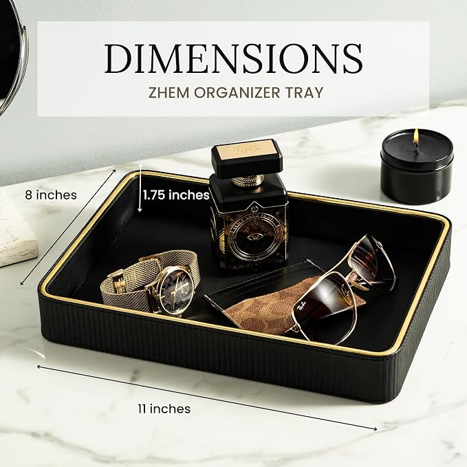 Leather Catchall Valet Tray for Men| Mens Valet Catch All Tray Key Basket