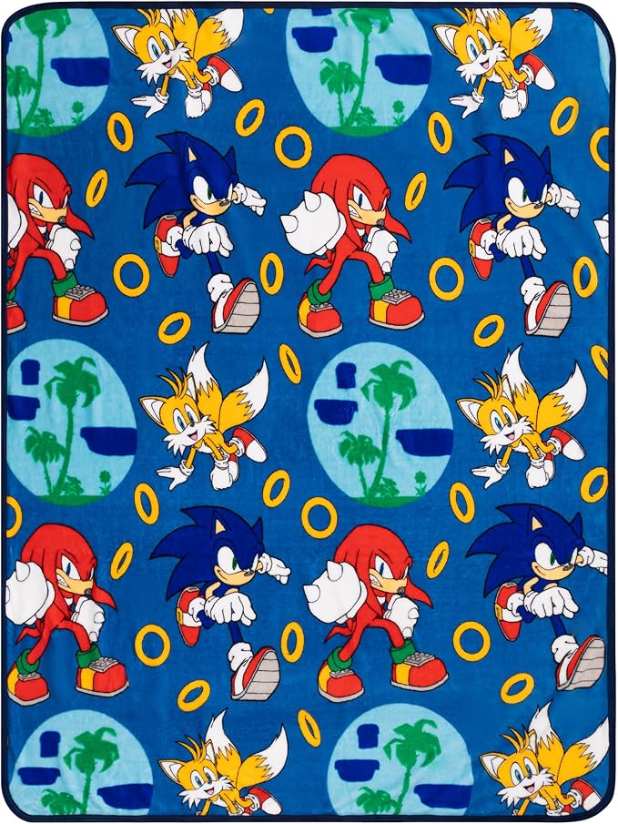Franco Kids Bedding Super Soft Plush Throw Blanket,46 in x 60 in,Sonic The Hedgehog,Anime,(Pack of 6)