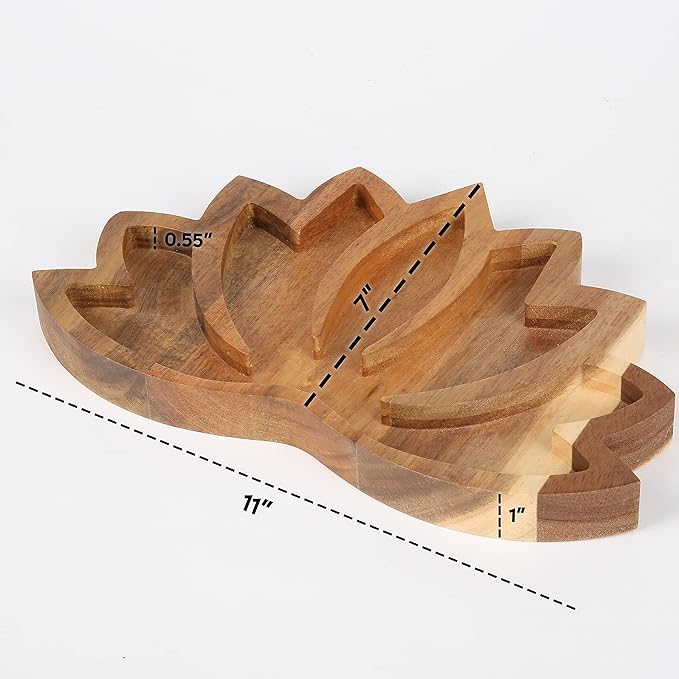 Crystal Display Tray, Lotus Crystal Holder, Rock Display, Horizon 11"x7"