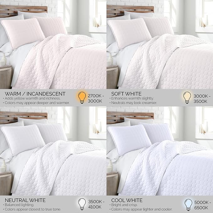 Southshore Fine Living, Inc. Twin XL Quilt Set, Dorm Room Bedding Essentials, Machine Washable Bed Spread for Vacation Homes, Twin XL White Quilt Bedspread Set w/Pillow Sham, Bright White Quilts
