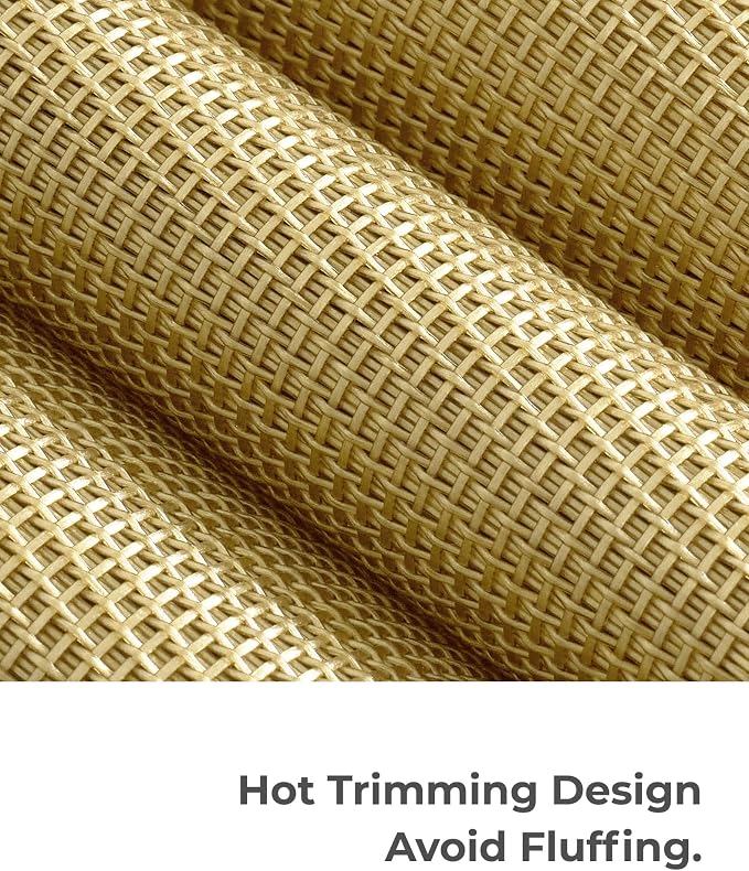 Leetaltree Gold Frame Placemats Set of 6 - Heat Resistant Non-Slip Place Mats for Dining Table, Washable Durable PVC Vinyl Woven Table Mats（Gold Frame, 6）