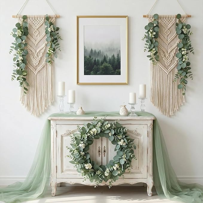 lovemoon 260 Pcs Artificial Mixed Eucalyptus Stems Bulk, 5 Kinds of Faux Greenery Eucalyptus Leaves Bulk for Vase Wedding DIY Bouquets Floral Arrangement Home Decor (260, Green)