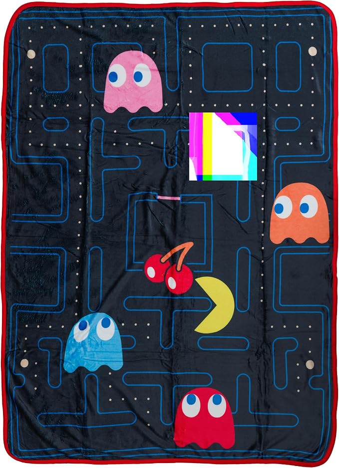 Silver Buffalo Pacman Style, Fleece Throw Blanket, 45x60in | Soft and Cozy, 185 GSM