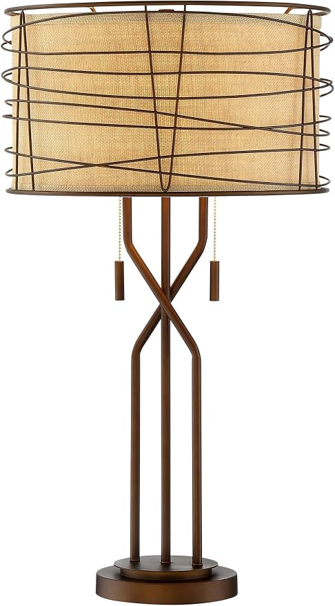 Marlowe 28 3/4" Tall Table Lamp Bronze Brown Modern Rustic Pull