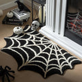 Ashler Spider Bathroom Rugs, Black Spiderweb Bath Mat for Halloween Decor, Gothic Spider Area Rug, Spider Rug Non-Slip Tufted Mats for Front Door, Living, Bedroom, Front Door,21.5×35.5inches