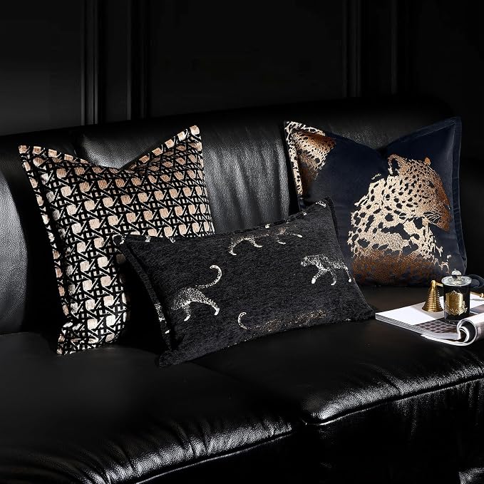 Lumbar Pillow Cushion Cover 12x20, Double Sided Cheetah Pattern Throw Pillow Covers with Hidden Zipper, Leopard Pillow Covers for Bed Couch Sofa Living Room Bedroom