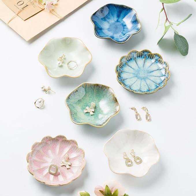 BEUNAIZER Jewelry Dish Tray, Ring Dish, Ceramic Trinket Tray, Key Bowl