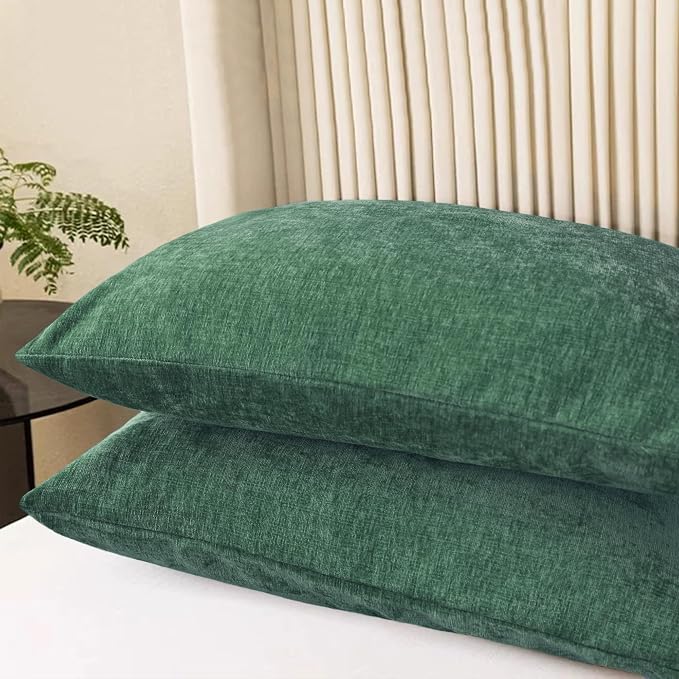 CaliTime Decorative Standard Throw Pillow Covers 26 X 20 Inches Dark Green