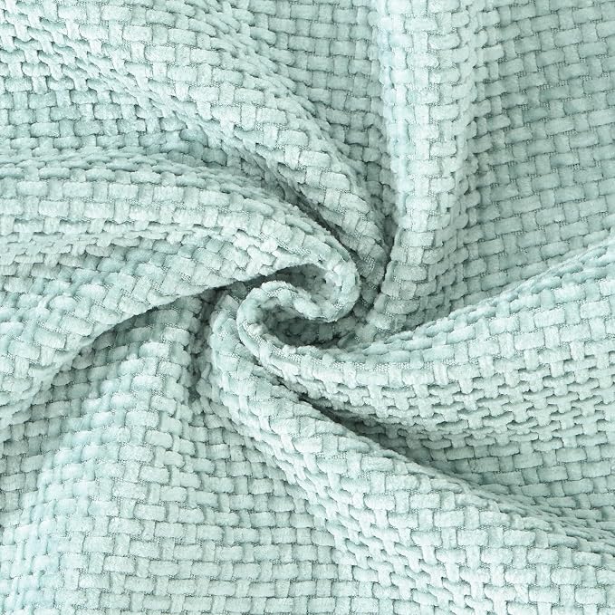 MADIZZ Decorative Chenille Velvet Throw Pillow Covers Set of 2 Soft Boho Textured Neutral Couch Throw Pillow for Bed Modern Farmhouse Home Decor for Sofa Livingroom Aqua Green 16x16 Inch