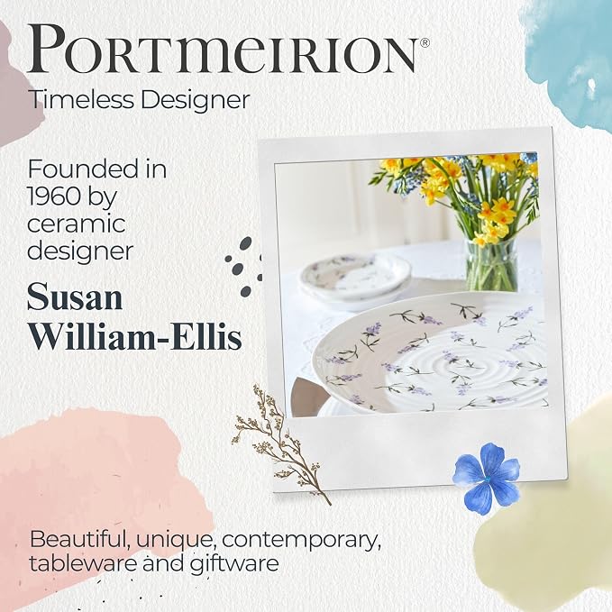Portmeirion Sophie Conran Cake Stand, Mini, White | 6.5" Fine Porcelain Mini Cake Stand - Dishwasher Safe for Cakes, Cupcakes, Pastries, Desserts & Tea-Time Serving