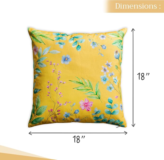 Maison d' Hermine Throw Pillow Covers 100% Cotton (18" x 18" - Pack of 1)