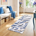 Yamaziot 2x5 Washable Modern Abstract Runner Rug Non-Slip for Hallways | Stain Resistant Kitchen Rug with Rubber Backing, Low Pile, Ultra Soft Carpet Runner for Bedroom, Laundry, Entrance,Blue