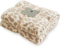 MH MYLUNE HOME Ultra Soft Leopard Throw Blanket Plush, Khaki, 71"x78" | Reversible Cheetah Print Blanket, Comfy Fluffy Fuzzy Plush Blanket Throws for Couch Bed, Cozy Blankets for Women Gift