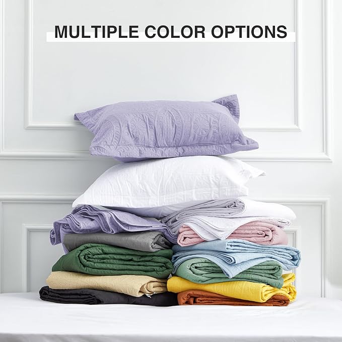 Love's cabin Twin Quilt Set Lavender Bedspreads Bedding Set - Soft Bed Lightweight Bedspread Comforter - Modern Style Coin Pattern Coverlet for All Season - 2 Pieces (1 Quilt, 1 Pillow Sham)