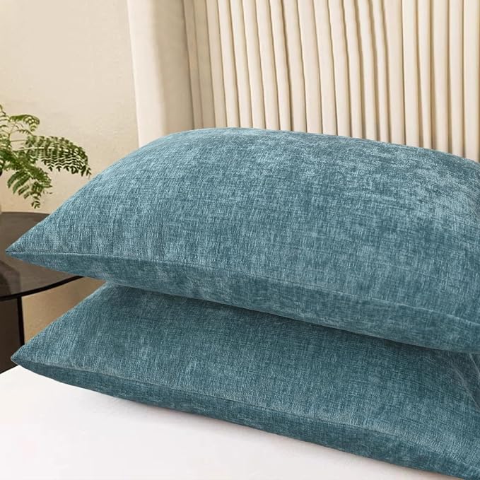 CaliTime Decorative Standard Throw Pillow Covers 26 X 20 Inches Smoke Blue