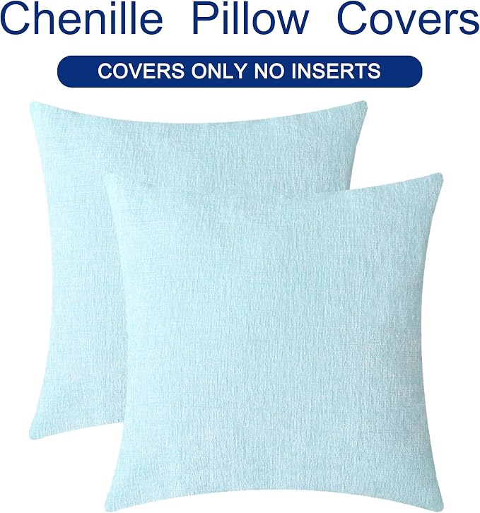 CaliTime Decorative Throw Pillow Covers 26 X 26 Inches Light Blue Grey