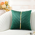 TAOSON Olive Green Gold Leather Velvet Throw Pillow Covers,18 x 18,Set of 2 | Gold Leather Decorative, Cushion Cases, Spring Summer, Sofa Couch Living Room Décor