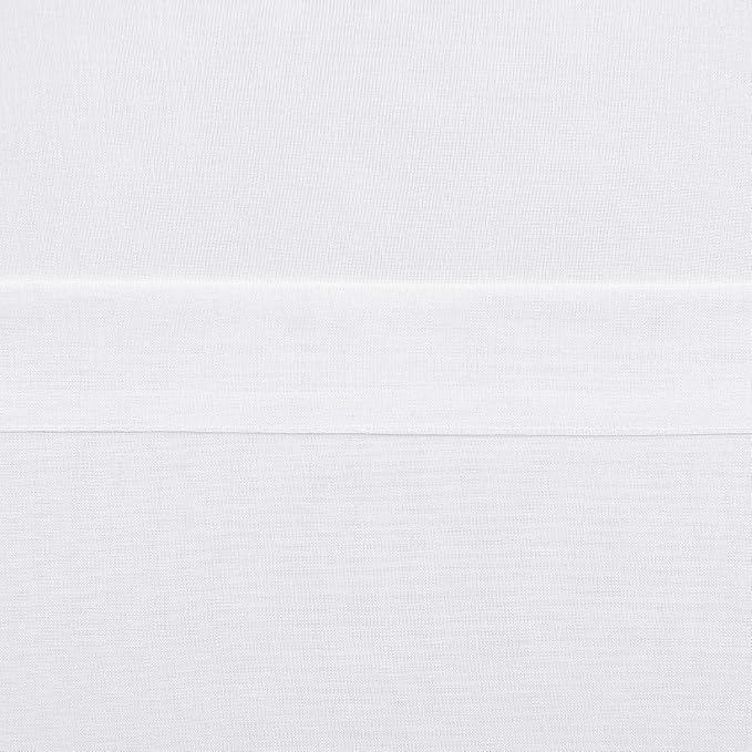 DWCN White Sheer Curtains, Linen Look Semi Transparent Voile Grommet Top Solid Lightweight & Airy Gauzy Curtains & Drapes for Living Dining Room Drapes W36 x L63 Inch Long, Set of 2 Panels
