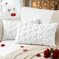 Artscope Valentines Pillow Covers 12x20 Set of 2 Decorative Love Heart Valentines Day Throw Pillow Cases Soft Plush Faux Fur Couch Cushion Case for Holiday Sofa Bed Room Home Decor-White Heart