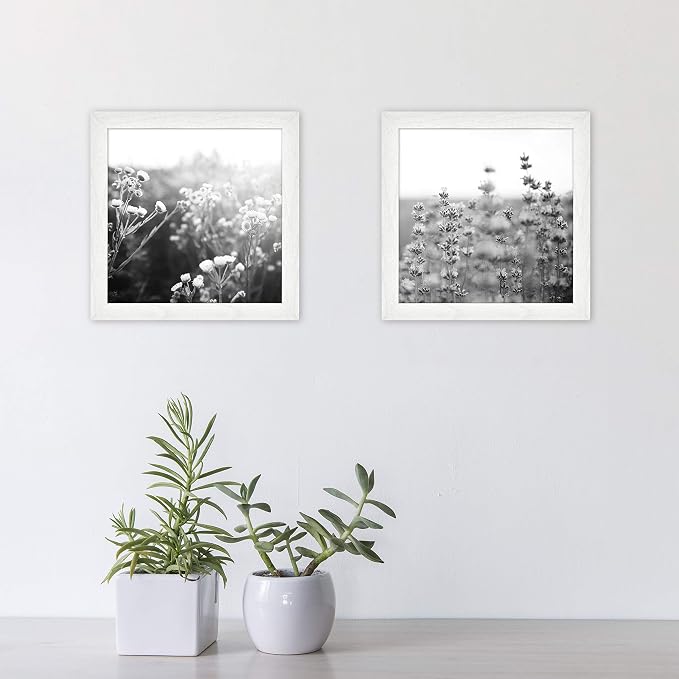 MCS Gallery Essential Picture Frame Set White Woodgrain, Square Gallery Wal