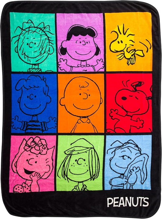 Silver Buffalo Peanuts Pig-Pen Lucy, Fleece Throw Blanket, 45x60in | Woodstock, Schroeder, Charlie Brown, Snoopy, Sally, Peppermint Patty, Linus, Soft and Cozy, 250 GSM