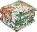 MSGKV Boho Throw Blanket 50"x60" 100% Cotton Embroidery Floral Muslin Throw | 100% Cotton Muslin, Embroidered Floral Throw, Soft & Breathable, Lightweight Comfort, Couch & Bed Decor, Machine Washable