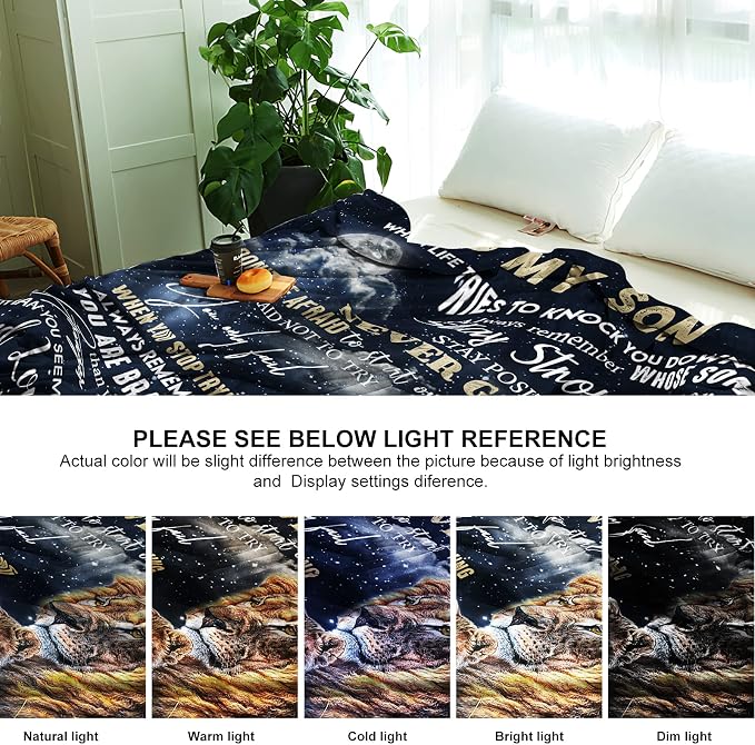 Gifts for Son, Son Gifts from Dad, Son Birthday Fathers Day Graduation Valentines, Soft Throw Blanket 80"x60"
