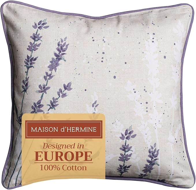 Maison d' Hermine Throw Pillow Covers 100% Cotton (18" x 18" - Pack of 1)