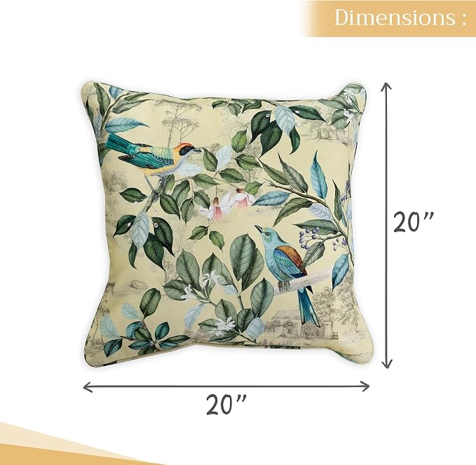Maison d' Hermine Throw Pillow Covers 100% Cotton (20" x 20" - Pack of 1)