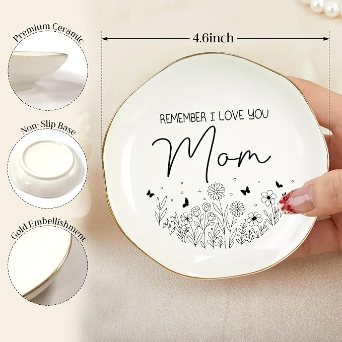 Remember I Love You Mom Ceramic Ring Dish