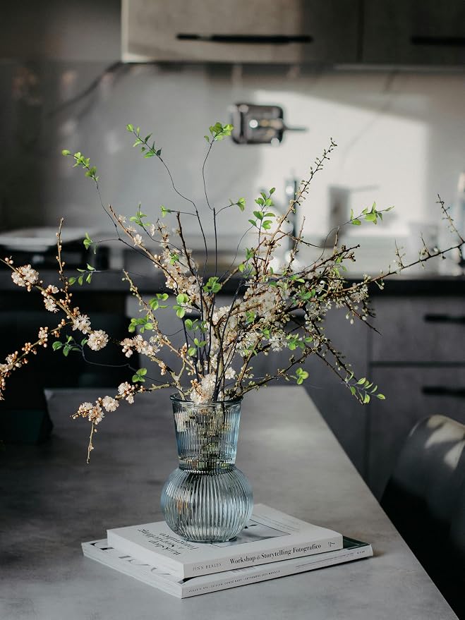 4pcs 38" Green Ficus Fake Leaves Silk Artificial Plants Tree Tall Greenery Stems Realistic Olive Branches Faux Flowers for Vases Filler Indoor Office Decorations Table Centerpiece Home Decor Forlaoers