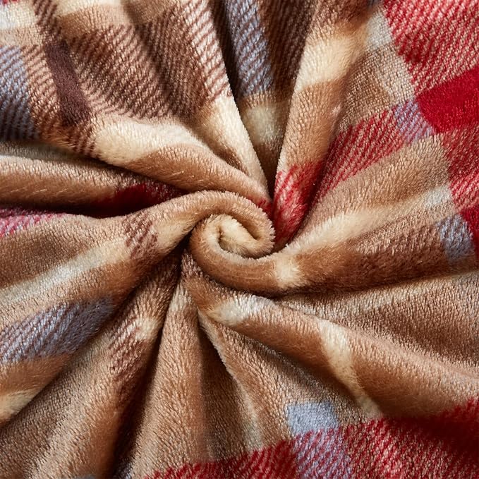 MERRYLIFE Red Plaid Throw Blanket for Couch Bed Sofa Love Urban 40" 50" | Grid Pattern, Ultra-Plush Soft, Decorative Colorful Travel Blanket, farmhouse, Gift Choice, Home Travel Use