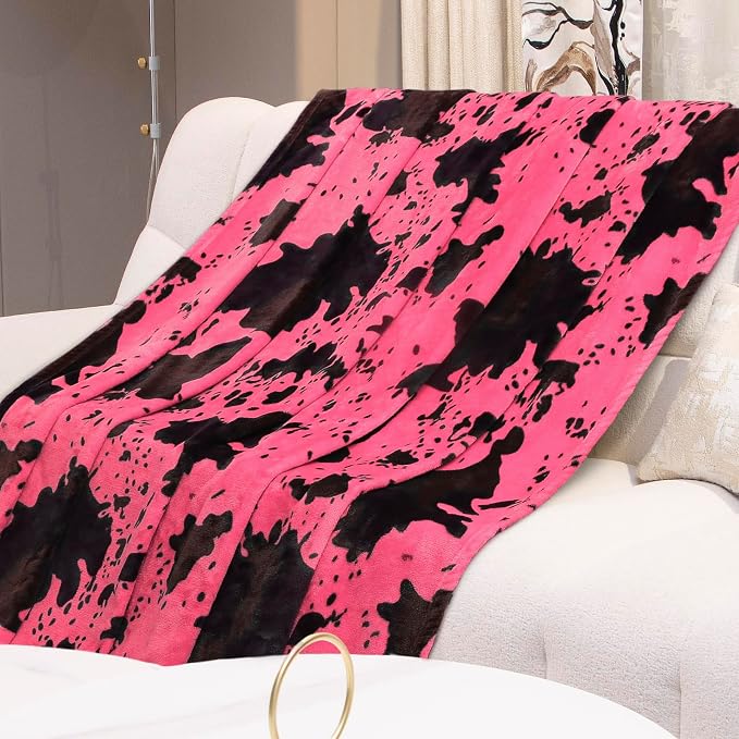 Hot Pink Blanket for Kids, Cute Warm Soft Toddler Blanket for Stroller Bed Nursery, Strawberry Pink Gifts for Girls Birthday Easter Mother's Day, Y2K Room Home Decor, 40x50inches