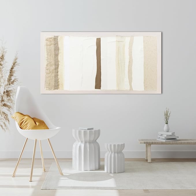 Abstract Wall Art Decor Modern Canvas Art Wall Decor Brown And White Wall Art Decor Minimalist Wall Art Prints Neutral Canvas Wall Art for Living Room 20"X40" for Room Bedroom Office Decor