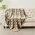FY FIBER HOUSE Throw Blankets with Heart Checkered,Soft Warm Blankets for Lover Mom Father Gifts,Washable Lightweight Fuzzy Blanket for Couch Sofa Bed Office All Season(Black Brown,50"x60"