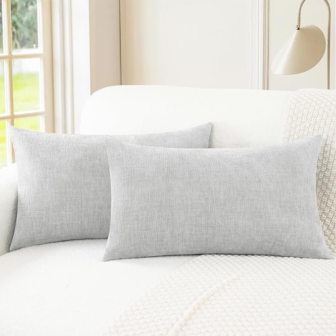 CaliTime Decorative Throw Pillow Covers 20 X 12 Inches Moonbeam Gray
