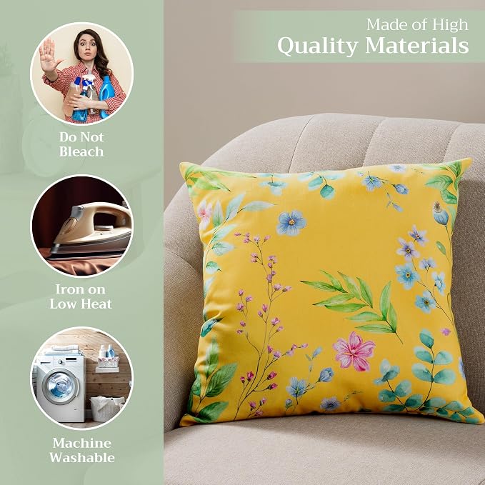 Maison d' Hermine Throw Pillow Covers 100% Cotton (18" x 18" - Pack of 1)