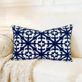 Slow Cow Embroidery Decorative Lumbar Throw Pillow Cover Rectangle Cushion Cover Pillow Case 12 x 20 Inches