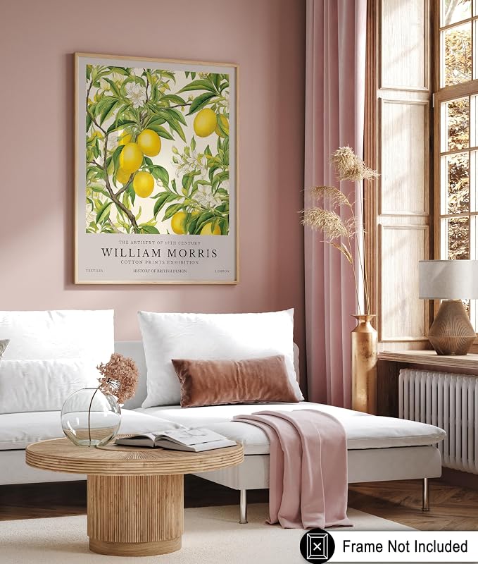 Poster Master William Morris Lemon Tree Print - Botanical Fruit Exhibition Piece - Floral Design - Aesthetic Print - Colorful Kitchen Wall Decor - 24x32 UNFRAMED