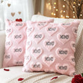 Artscope Valentines Pillow Covers 16x16 Set of 2 Decorative Love Heart XOXO Valentine's Day Throw Pillow Cases Soft Plush Faux Fur Couch Cushion Case for Holiday Sofa Bed Room Home Decor-Pink XOXO