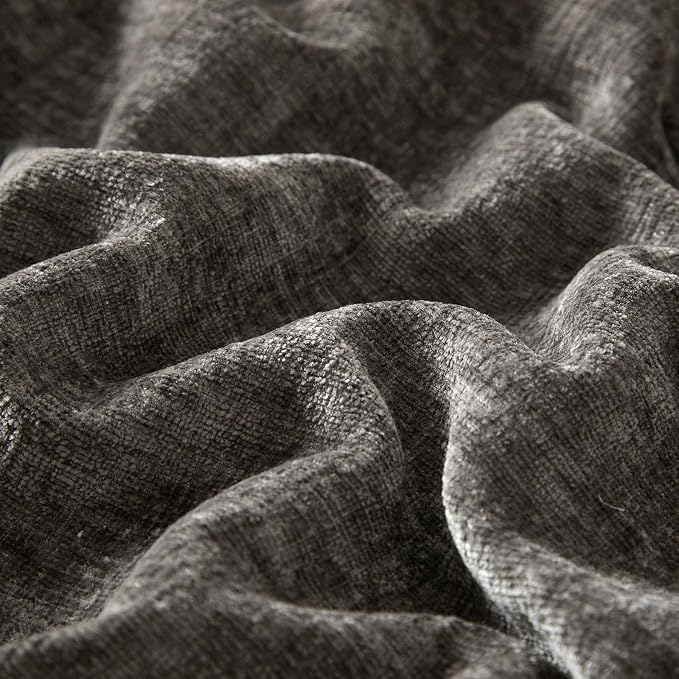 JUSPURBET 20x20 Chenille Decorative Throw Pillow Covers Set of 2,Dark Grey | Cozy Soft Cushion Covers Case with Hidden Zipper for Couch Sofa Bed Home Decor Living Room
