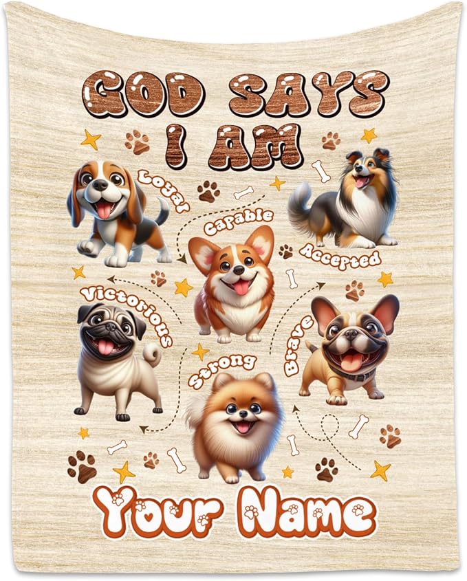 Personalized Dog Blanket for Kids - Custom Gifts for Dog Lovers, Mom, Women, Girls, Boys, Adults, Toddlers - Inspirational Fleece Blanket for Couch With Dogs, 30"x40"