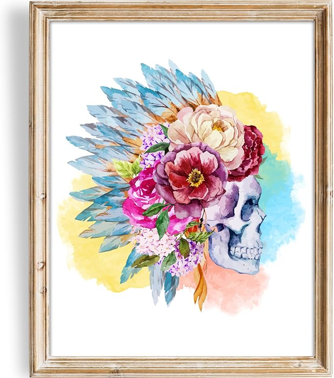 Native American Headdress Art Print | Unframed 8x10 | Vintage Wall Art | Aesthetic Wall Decor | Unique Wall Print | Prints for Wall Decor | Art Prints Unframed | Walls Art Aesthetic | Office Decor