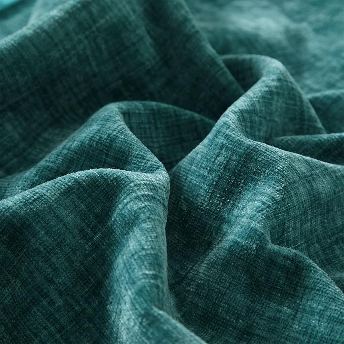 JUSPURBET 24x24 Chenille Decorative Throw Pillow Covers Set of 2,Turquoise | Cozy Soft Cushion Covers Case with Hidden Zipper for Couch Sofa Bed Home Decor Living Room