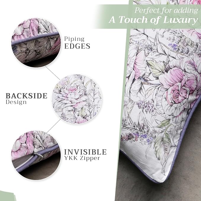 Maison d' Hermine Throw Pillow Covers 100% Cotton (12" x 20" - Pack of 1)