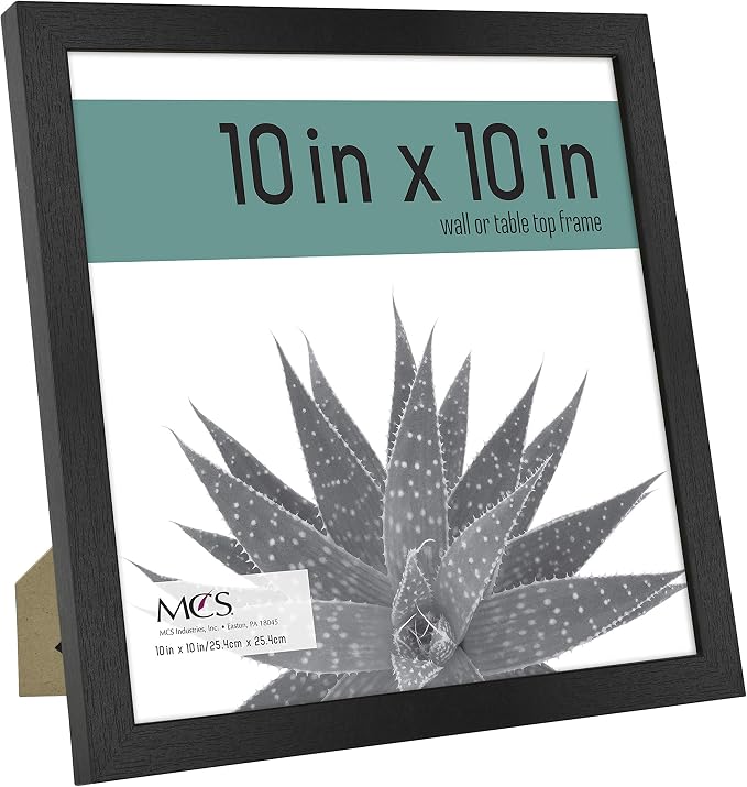 MCS Gallery Essential Picture Frames, Photo Gallery Wall Frame Set, Black Woodgrain, 10 x 10 Inch, 12-Pack